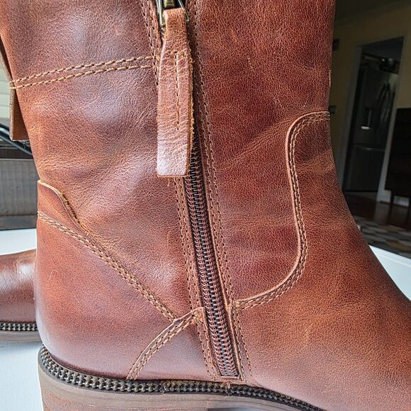 Franco Sarto Brindle Ankle Boots Women’s 8M Cognac Leather 1” Heel - Picture 8 of 11